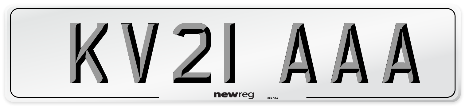KV21 AAA Number Plate from New Reg
